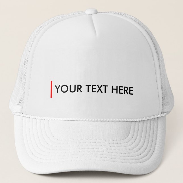 Custom Add Your Text Here Template White Baseball Trucker Hat (Front)