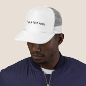 Custom Add Your Text Here Template White Baseball Trucker Hat (In Situ)