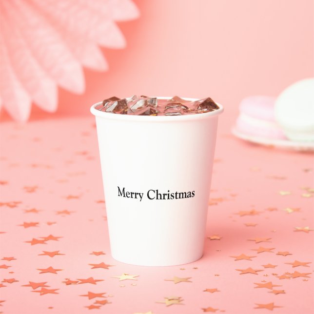 custom add your text photo christmas personalised paper cups (Insitu)