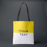 Custom Add Your Text Yellow White Shoulder Tote Bag<br><div class="desc">Elegant Modern Template Shopping Yellow White Add Your Text Shoulder Tote Bag.</div>
