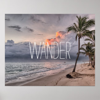 Custom add your travel photo personalised wander   poster