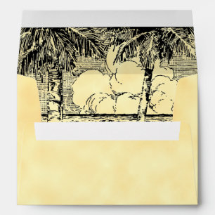 Custom Addres Tropical Beach Etching Envelop Envelopes