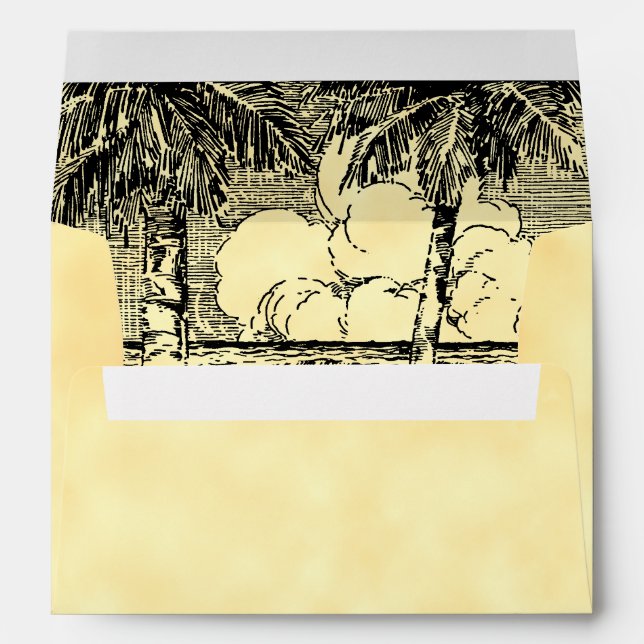 Custom Addres Tropical Beach Etching Envelop Envelopes (Back (Bottom))