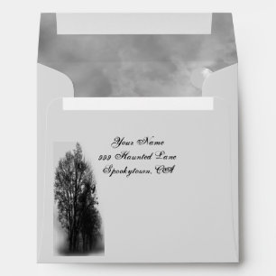 Custom Address Haunted Sky Full Moon Envelopes