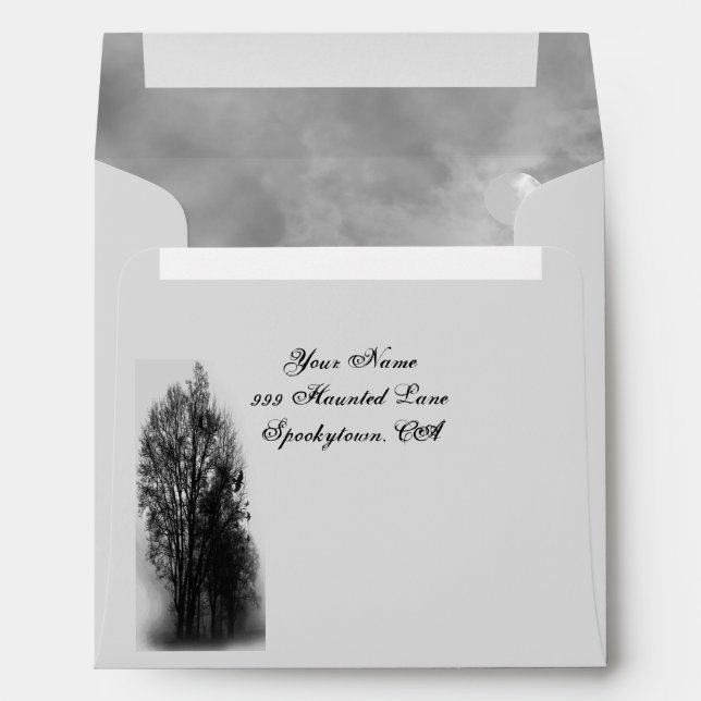 Custom Address Haunted Sky Full Moon Envelopes (Back (Bottom))