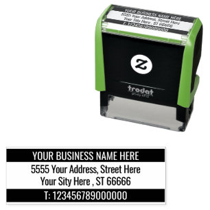 Custom Address Name Info Two Colors Modern Stamp