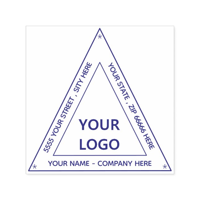 Custom Address Name Triangle Stamp with Logo (Design)