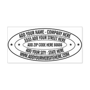 Custom Address Name Website - Modern Design Unique Rubber Stamp