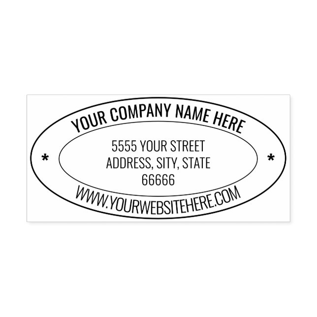 Custom Address Oval Self-inking Stamp Template (Design)