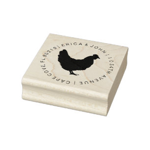 Custom address rubber stamp, Chicken hen Stamp