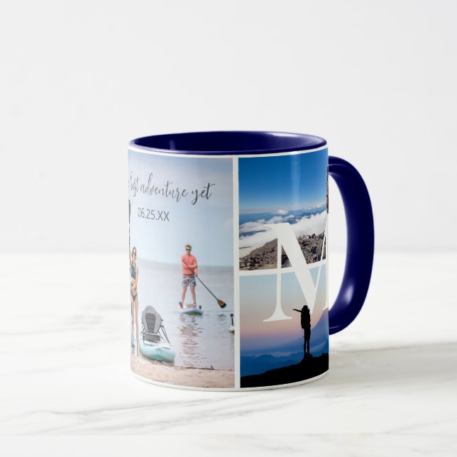 Custom Adventure Photo Collage Coffee Mug (Front Right)