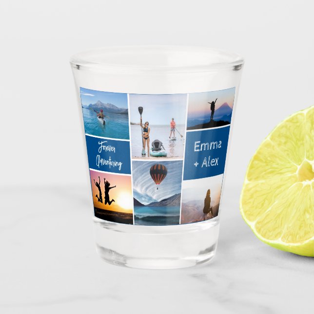 Custom Adventure Photo Collage Shot Glass (Front)