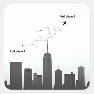 Custom Aeroplane travel destination  Square Sticker