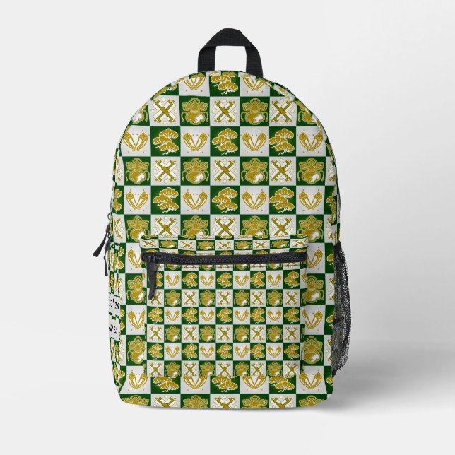 Custom Aesthetic Japanese Vintage Lucky Pattern Printed Backpack (Front)