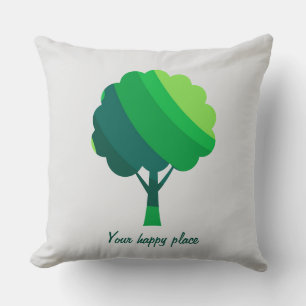 Custom Aesthetic Minimal Green Tree Cushion