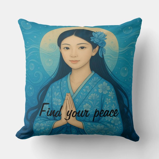 Custom Aesthetic Zen Meditation Mindful Minimalist Cushion (Front)