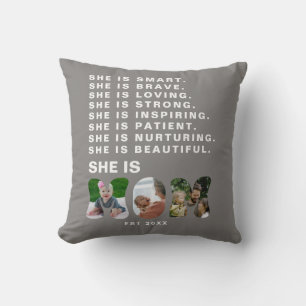 Custom Affirmation  New Mum photo Gift Cushion