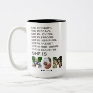 Custom Affirmation New Mum photo Gift Two-Tone Coffee Mug