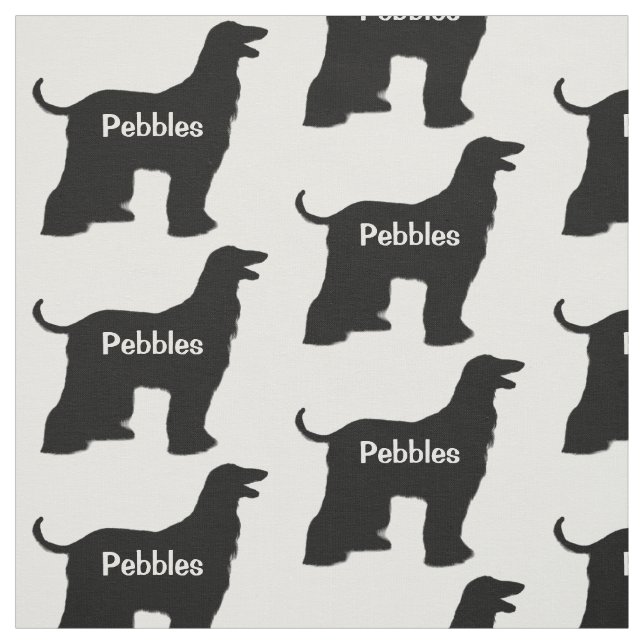 Custom Afghan Hound Dog Silhouette Fabric (Swatch)