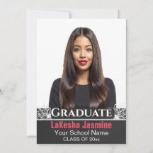 Custom African American Graduation Invitations