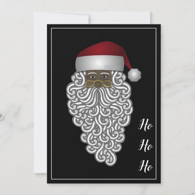 Custom African American Santa Claus Christmas Holiday Card (Front)