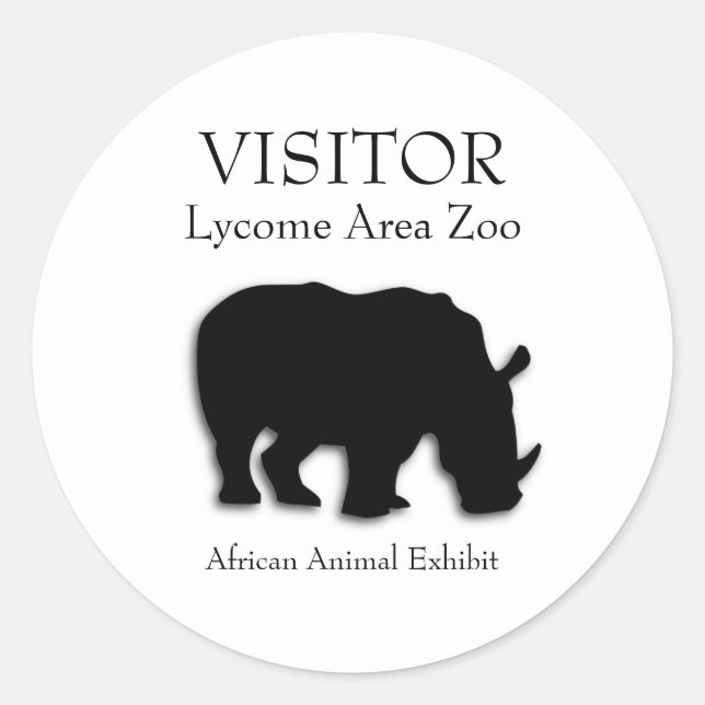 Custom  African Rhinoceros Stickers (Front)