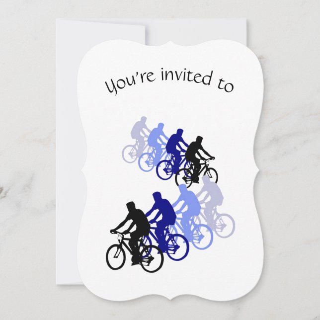 Custom Age Biking Birthday Party Sport Art Invitation (Front)