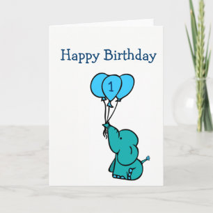 Custom Age Birthday Card - Elephant