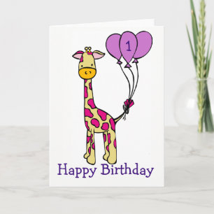 Custom Age Birthday Card - Giraffe