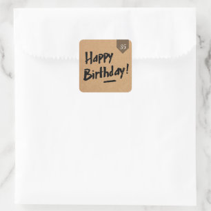 custom AGE Birthday label - Men rustic wood