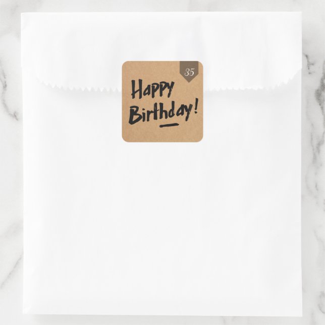 custom AGE Birthday label - Men rustic wood (Bag)