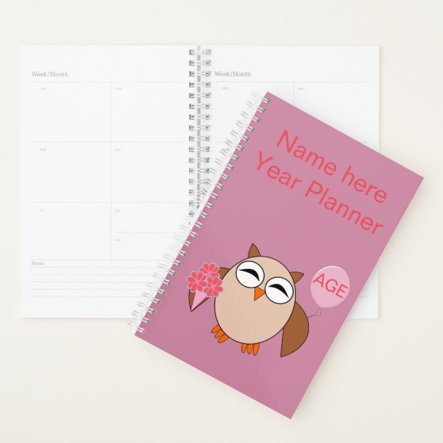 Custom Age Birthday Owl Wedding Planner (Display)