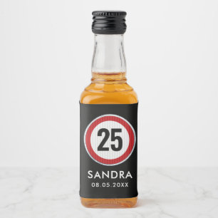 CUSTOM AGE birthday party with traffic sign Liquor Bottle Label