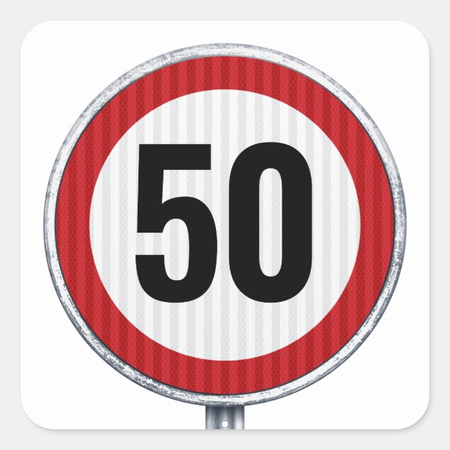 Custom AGE birthday with traffic sign Square Sticker (Front)