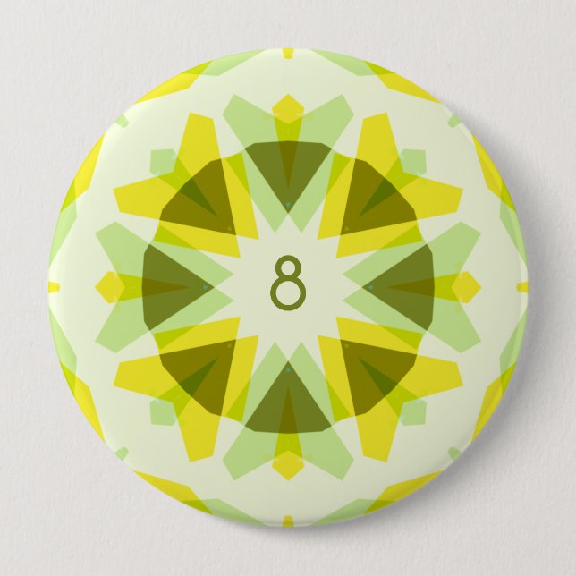 Custom Age Bright Yellow Green Star Kid’s Birthday 10 Cm Round Badge (Front)