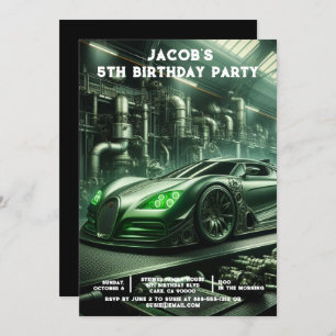 Custom Age Cars Boys Birthday Party Invitations
