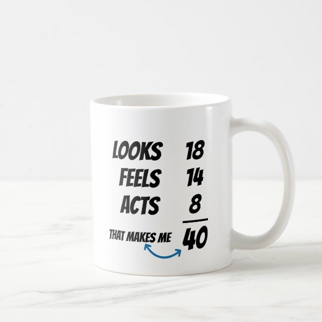 Custom Age Equation Funny Personalised Birthday  Coffee Mug (Right)