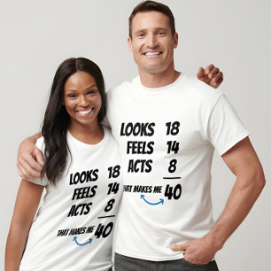 Custom Age Equation Funny Personalised Birthday  T-Shirt