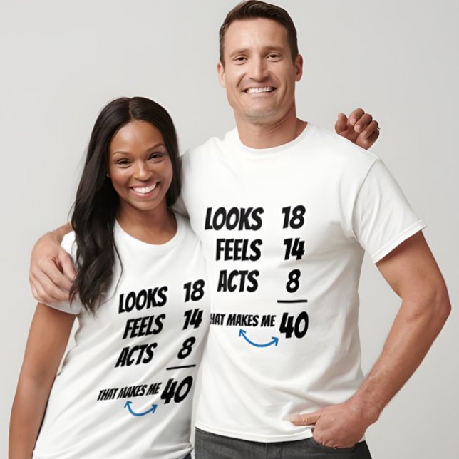 Custom Age Equation Funny Personalised Birthday  T-Shirt (Creator Uploaded)