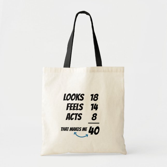 Custom Age Equation Funny Personalised Birthday  Tote Bag (Front)