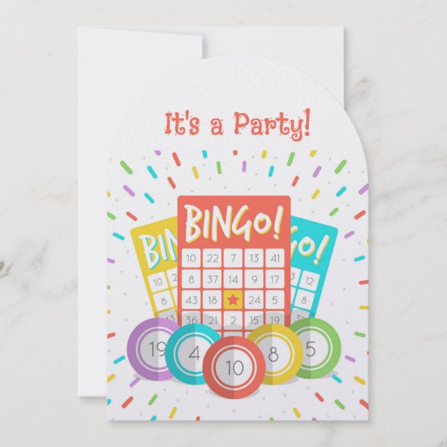 Custom Age fun Bingo Theme Birthday  Invitation (Front)