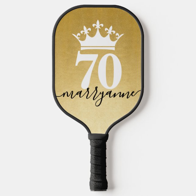 Custom Age Gold Queen of the Court Pickleball Paddle (Front)