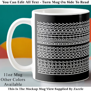 Custom Age Happy Birthday Modern Hidden Message Coffee Mug
