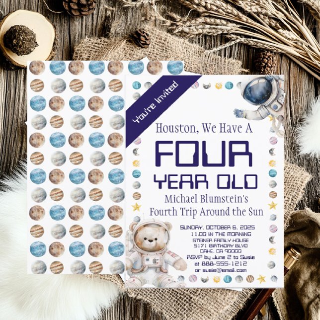 Custom Age Outer Space Birthday Party Invitation (Creator Uploaded)
