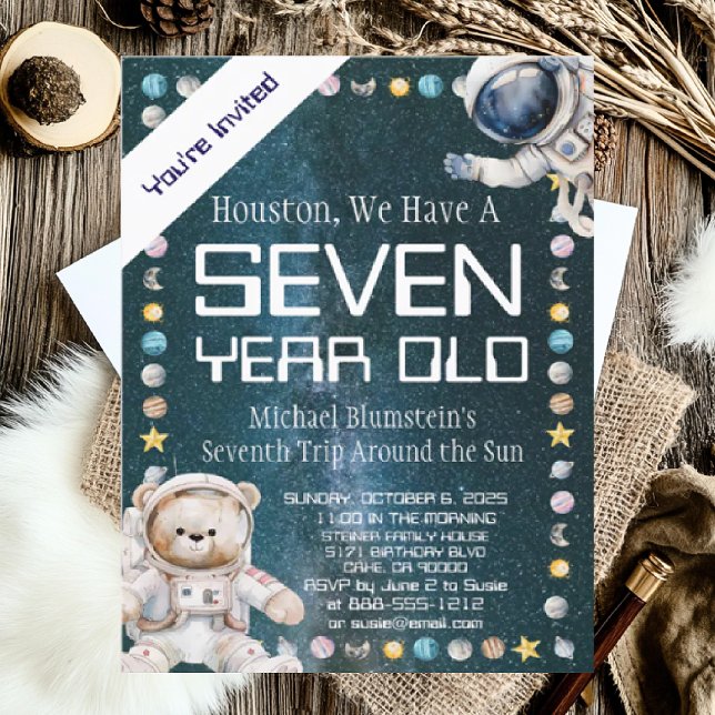 Custom Age Outer Space Birthday Party Invitation (Creator Uploaded)