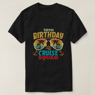Custom Age & Squad Birthday Cruise Group Matching T-Shirt