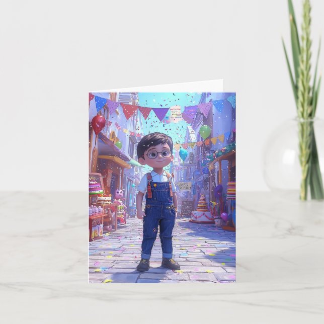 Custom AI Photo Greeting Card | Personalised Messa (Front)
