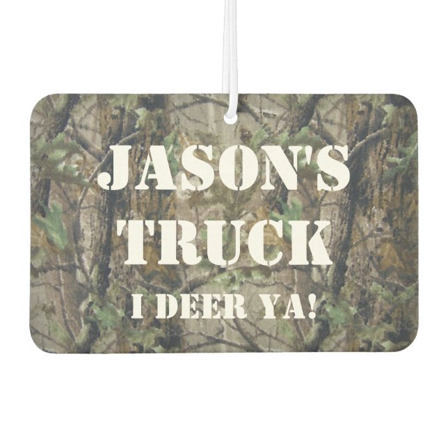 Custom Air Freshener - Hunting Camo Funny Gag (Front)