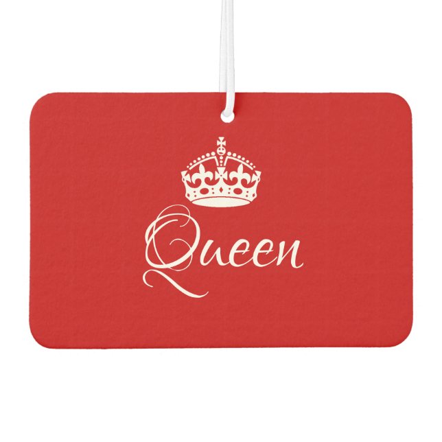 Custom Air Freshener - Queen Crown Red Heart (Front)