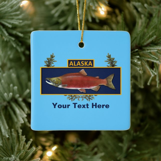 Custom Alaska Combat Fisherman Badge Ceramic Tree Decoration (Tree)